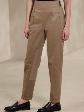 Banana Republic Italian Moleskin Riding Pants Khaki High Rise Equestrian Size 8
